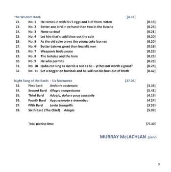 CD Murray McLachlan: Music For Piano, Volume 6