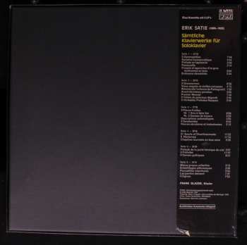 3LP/Doos Erik Satie: Sämtliche Klavierwerke (Für Soloklavier)