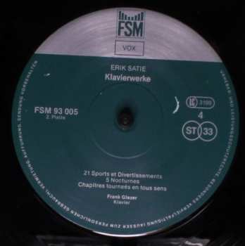 3LP/Doos Erik Satie: Sämtliche Klavierwerke (Für Soloklavier)