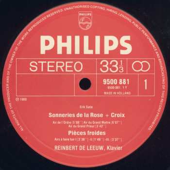 3LP Erik Satie: Frühe Klavierstücke