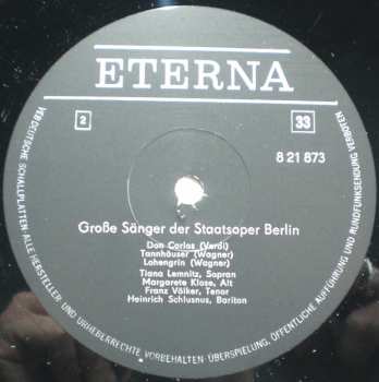 LP Karl Schmitt-Walter: Große Sänger Der Staatsoper Berlin (Historische Aufnahmen)