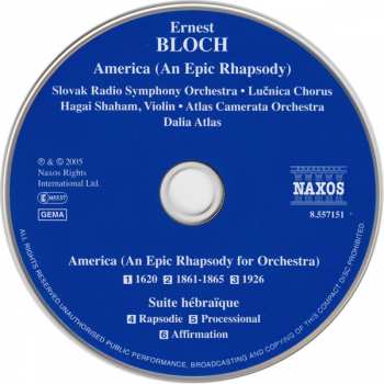 CD Lúčnica Chorus: America (An Epic Rhapsodie) - Suite Hébraïque