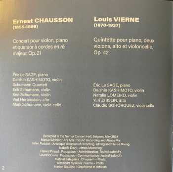 CD Ernest Chausson: Concert, Op.21 / Quintette, Op.42