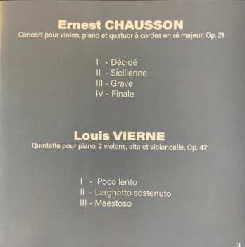 CD Ernest Chausson: Concert, Op.21 / Quintette, Op.42