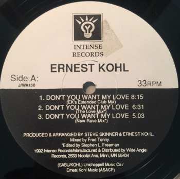LP Ernest Kohl: Don't You Want My Love / Stomp