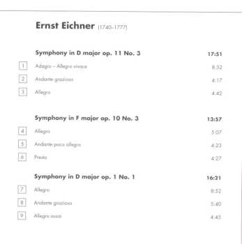CD Ernst Eichner: Symphonies