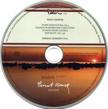 CD Ernst Krenek: Piano Sonatas Nos. 2 & 4, George Washington Variations, Echoes From Austria