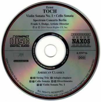 CD Spectrum Concerts Berlin: Violin Sonata No. 1 • Cello Sonata