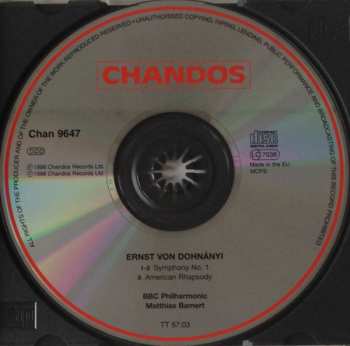 CD BBC Philharmonic: Symphony No. 1 / American Rhapsody