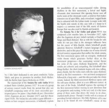 CD Erwin Schulhoff: Violin Sonatas