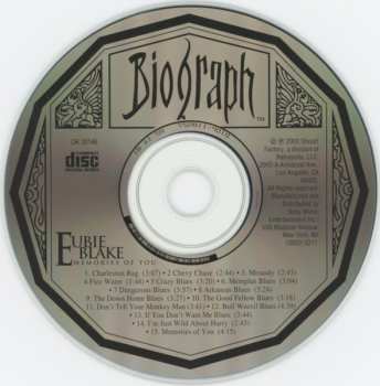 CD Eubie Blake: Memories Of You (Blues & Ragtime From Rare Piano Rolls) 