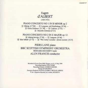 CD Alun Francis: Piano Concerto No 1 In B Minor (First Recording) / Piano Concerto No 2 In E Major
