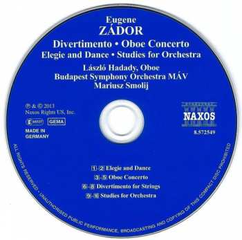 CD Mariusz Smolij: Divertimento • Elegie And Dance • Oboe Concerto • Studies For Orchestra