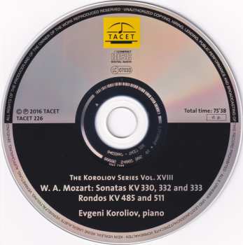 CD Wolfgang Amadeus Mozart: Sonatas KV 330, 332, And 333 / Rondos KV 485 And 511