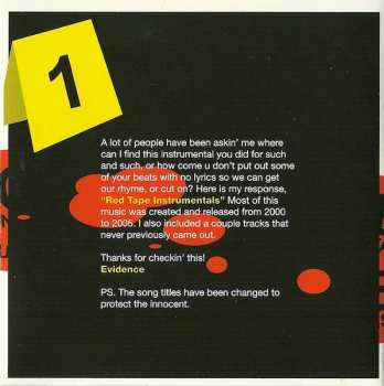 CD Evidence: Red Tape Instrumentals