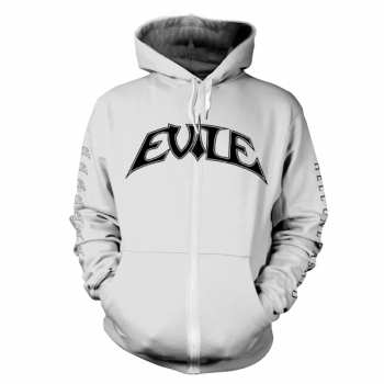 Merch Evile: Hoodie Met Rits Hell Unleashed (white)
