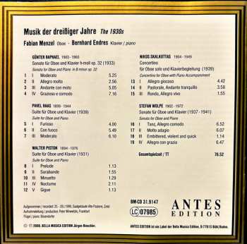 CD Fabian Menzel: Musik Der Dreißiger  Jahre - The 1930s