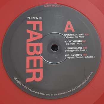 LP Fabrizio De André: Prima Di Faber LTD | DLX | CLR