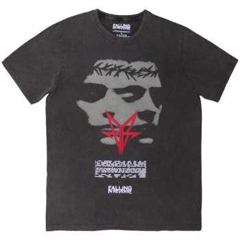 Merch Falling In Reverse: Falling In Reverse Unisex Stone Wash T-shirt: Blur (charcoal Grey) (small) S
