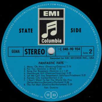 LP Fats Domino: Fantastic Fats (Sixteen Of The Greatest Tracks By Fats Domino)