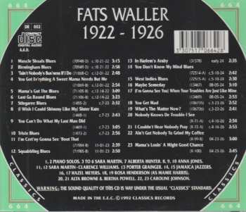CD Fats Waller: 1922-1926