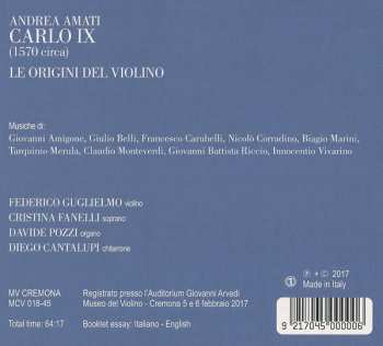 CD Federico Guglielmo: Andrea Amati Carlo IX: Le Origini Del Violino