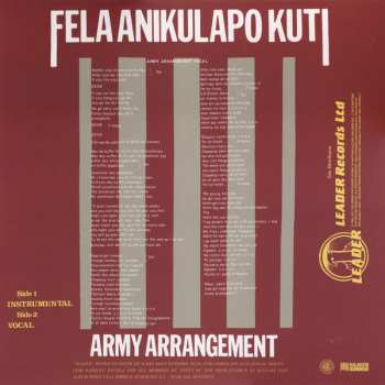 LP Fela Kuti: Army Arrangement