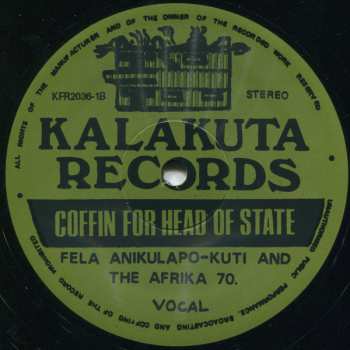 LP Fela Kuti: Coffin For Head Of State
