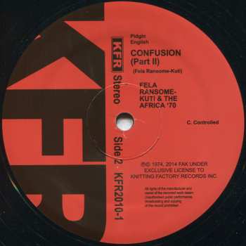 LP Fela Kuti: Confusion