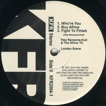 LP Fela Kuti: Fela's London Scene