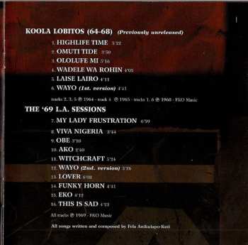 CD Fela Kuti: Koola Lobitos (64-68) / The '69 L.A. Sessions
