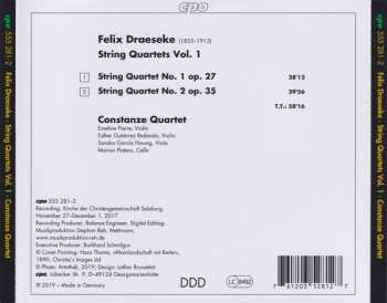 CD Felix Draeseke: String Quartets Vol. 1 (Quartets Op. 27 & Op. 35)