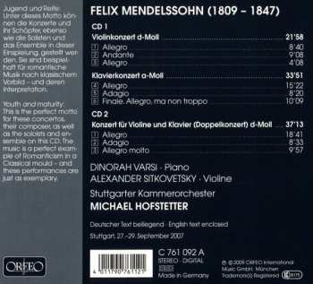 CD Felix Mendelssohn-Bartholdy: Early Concertos For Violin And Piano