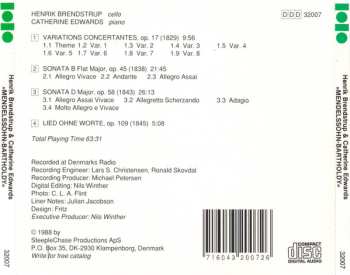 CD Felix Mendelssohn-Bartholdy: Complete Works For Cello And Piano