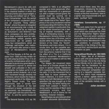CD Felix Mendelssohn-Bartholdy: Complete Works For Cello And Piano