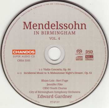 SACD Felix Mendelssohn-Bartholdy: Mendelssohn In Birmingham, Vol. 4