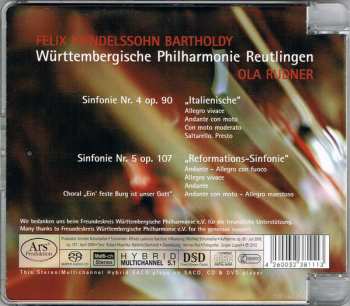 SACD Felix Mendelssohn-Bartholdy: Sinfonie Nr. 4 "Italienische" / Sinfonie Nr. 5 "Reformations-Sinfonie"