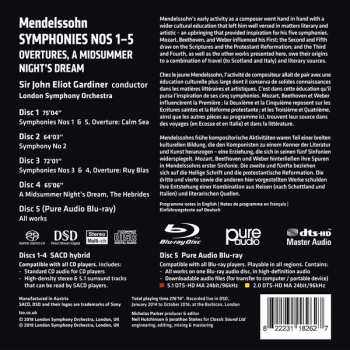 Blu-ray/4SACD The London Symphony Orchestra: Symphonies Nos 1-5, Overtures, A Midsummer Night's Dream