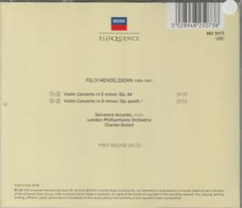 CD The London Philharmonic Orchestra: Violin Concerto In E Minor Violin Concerto In D Minor  