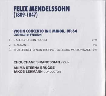 CD Felix Mendelssohn-Bartholdy: Violin Concerto - Octet - Songs