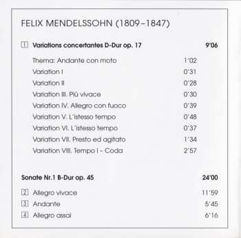 CD Felix Mendelssohn-Bartholdy: Works For Cello And Piano