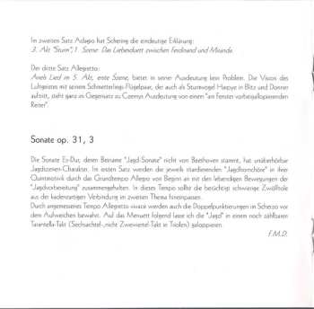CD Ludwig van Beethoven: Klaviersonaten Opus 31
