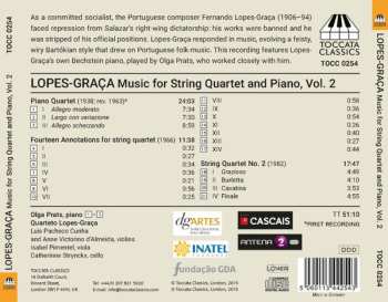 CD Fernando Lopes-Graça: Music For String Quartet And Piano, Vol. 2