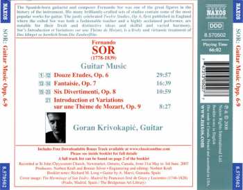 CD Fernando Sor: Twelve Studies, Op.6 • Fantasie Op. 7 • Six Divertimenti Op.8