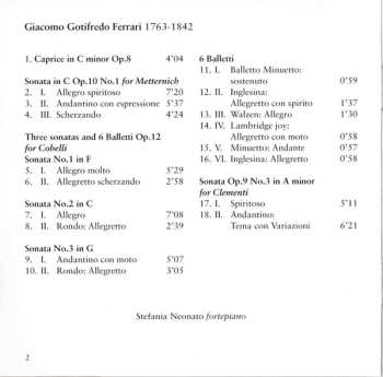 CD Giacomo Gotifredo Ferrari: Sonatas & Balleti