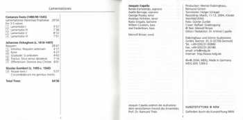 CD Johannes Ockeghem: Lamentationes