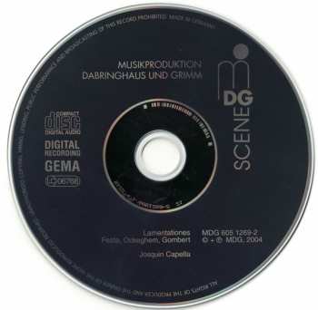CD Johannes Ockeghem: Lamentationes