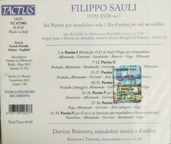 CD Filippo Sauli: Sei Partite per Mandolino Solo