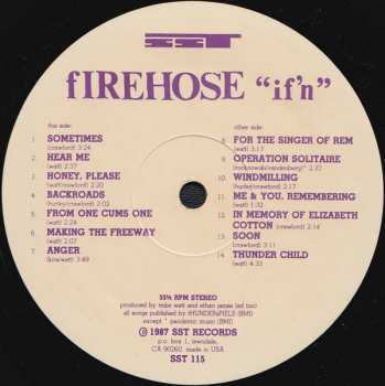 LP fIREHOSE: If'n