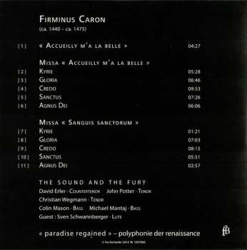 3CD Firminus Caron: Masses & Chansons